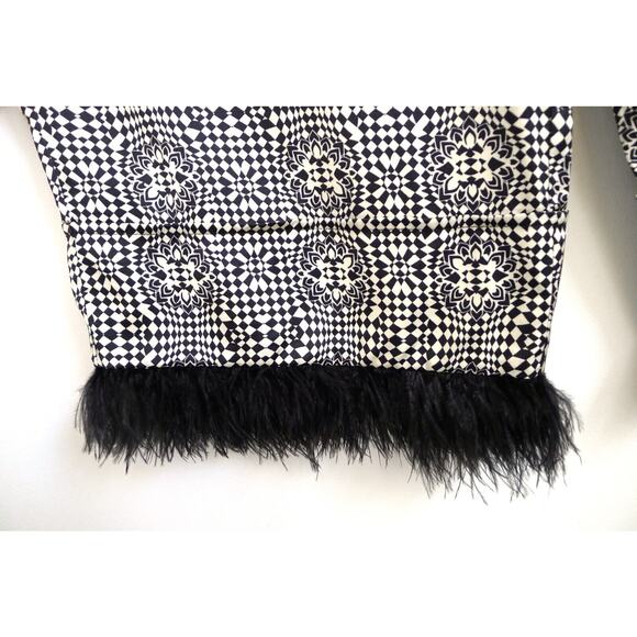 BEATRICE .B ITALY Wide Leg Ostrich Feather Trim Pull On Pant XL 10 YOOX $338 - Picture 5 of 9